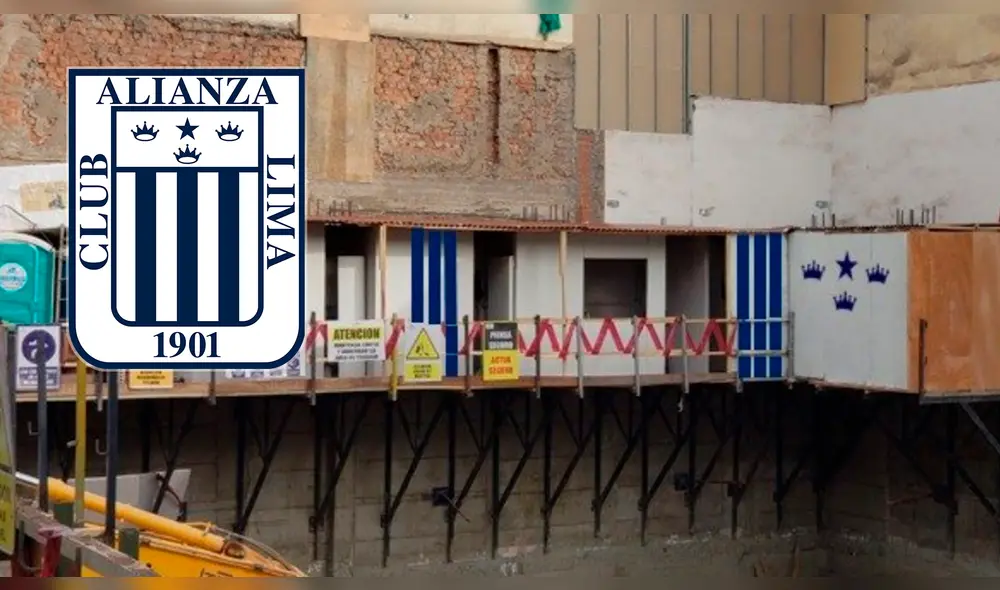 Alianza Lima: obra de construcción civil lleva los colores del club. Foto: Twitter @icutolo