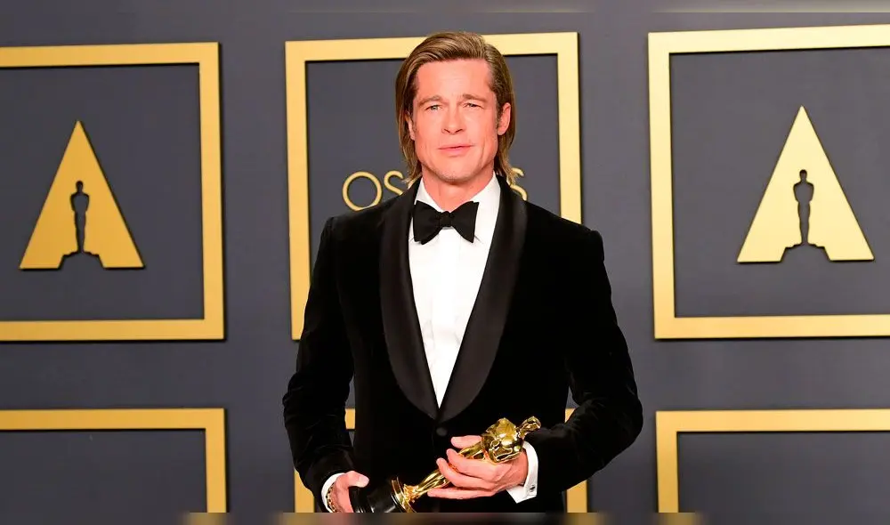 Brad Pitt recibió Oscar a mejor actor de reparto. Foto: AFP