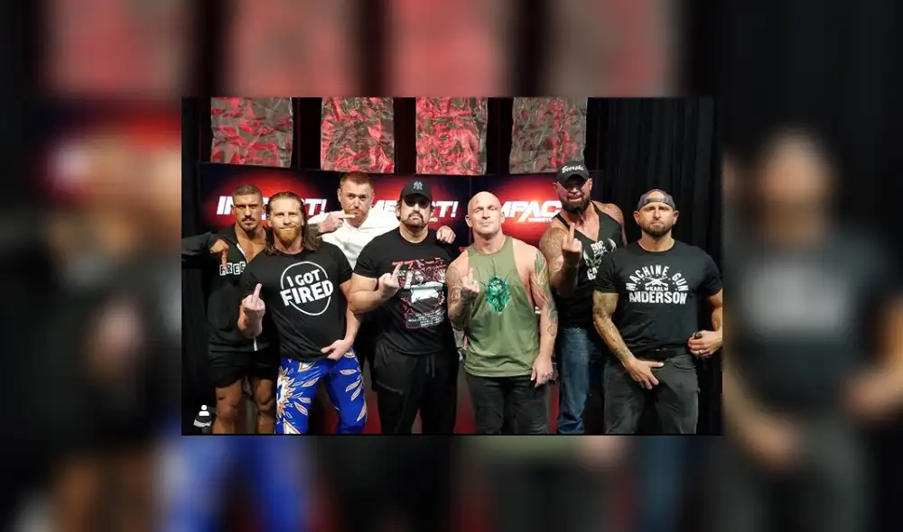 EC3, Curt Hawkins, Heath Slater, Tommy Dreamer, Eirc Young, Luke Gallows y Karl Anderson. Foto: Instagram EC3, Curt Hawkins, Heath Slater, Tommy Dreamer, Eirc Young, Luke Gallows y Karl Anderson. Foto: Instagram