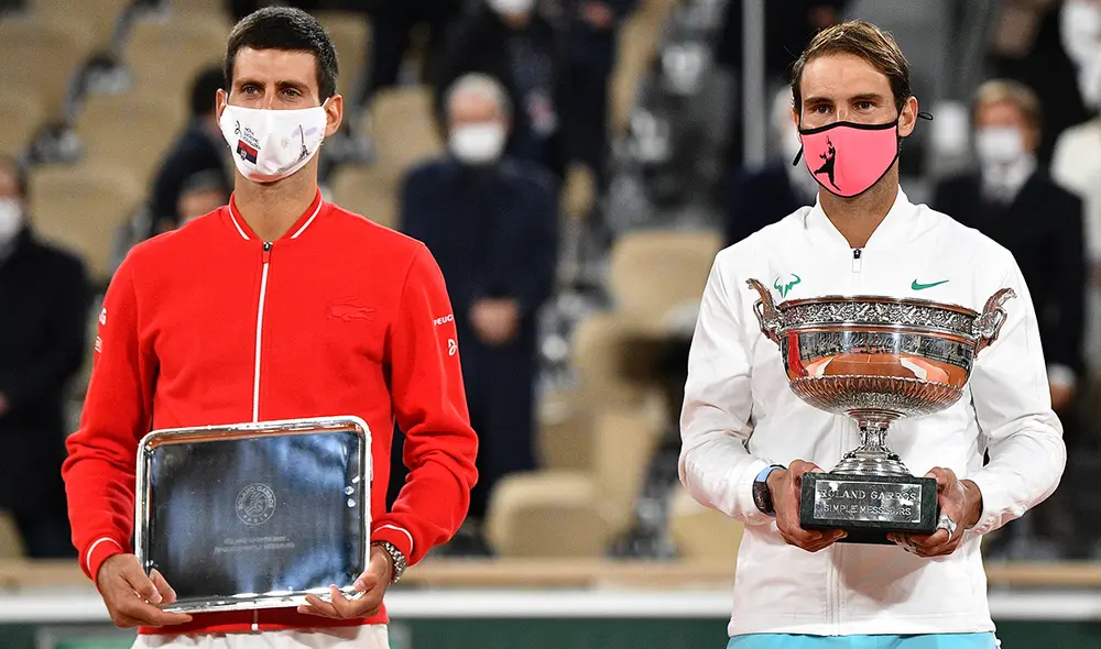 Rafael Nadal y Novak Djokovic se han enfrentado en 56 ocasiones y el serbio ha ganado 29 veces. Foto: AFP