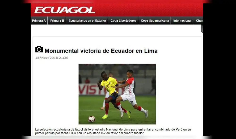Así reaccionó la prensa internacional tras derrota de Perú ante Ecuador [FOTOS]