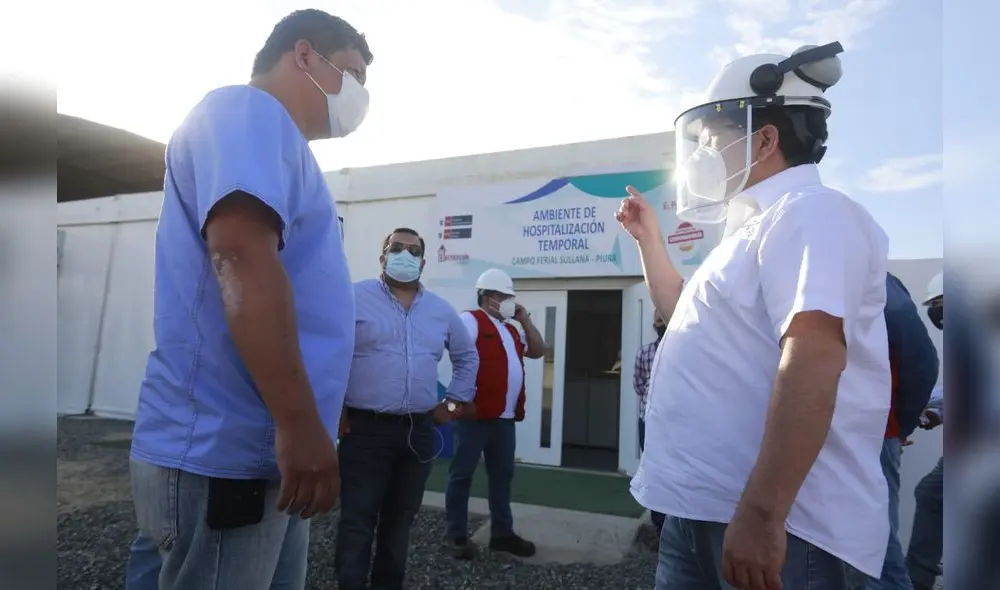 Contralor visita hospital temporal de Sullana. Foto: Contraloría. Contralor visita hospital temporal de Sullana. Foto: Contraloría.