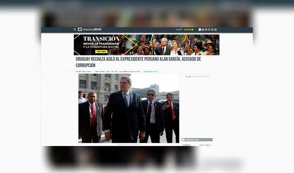 Así informó la prensa mundial sobre el rechazo al pedido de asilo de Alan García