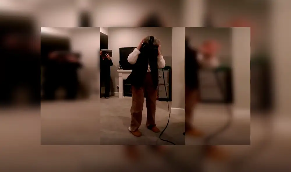 Facebook viral: piden a su abuela que se coloque casco de realidad virtual y resultado hace reír [VIDEO]
