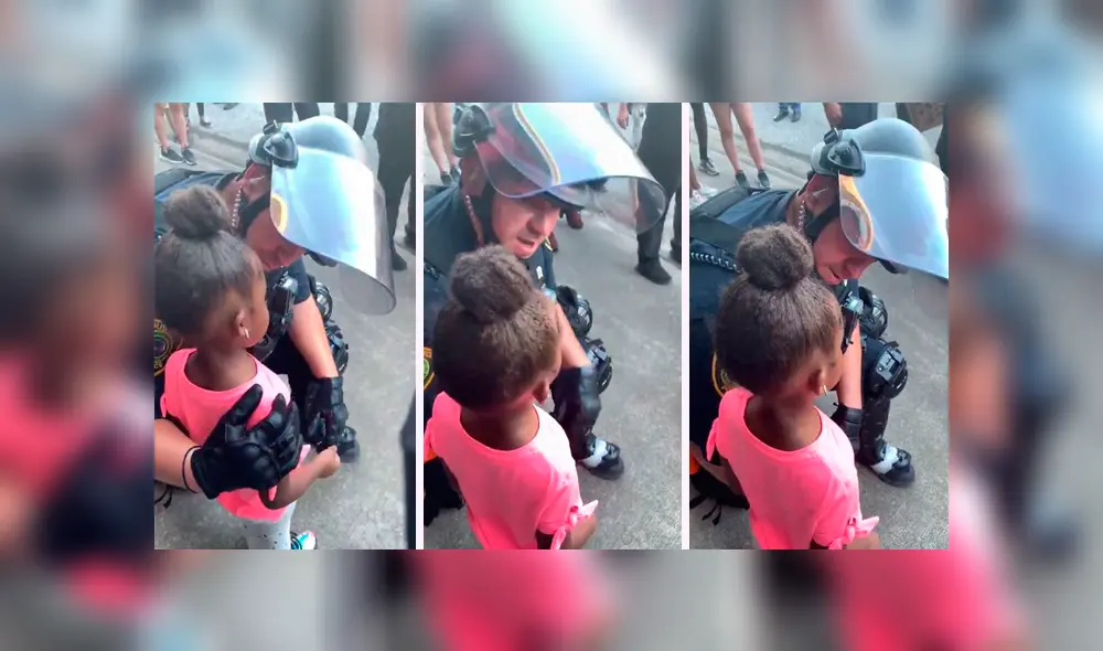 Policía se acercó a consolar a una niña, sin imaginar que le preguntaría por su seguridad.