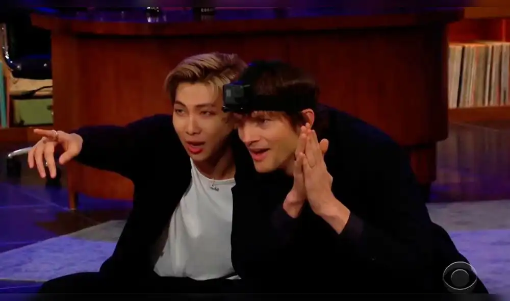 RM o Namjoon ayudó a Ashton Kutcher en el divertido juego de 'escondidas' para el show de James Corden.