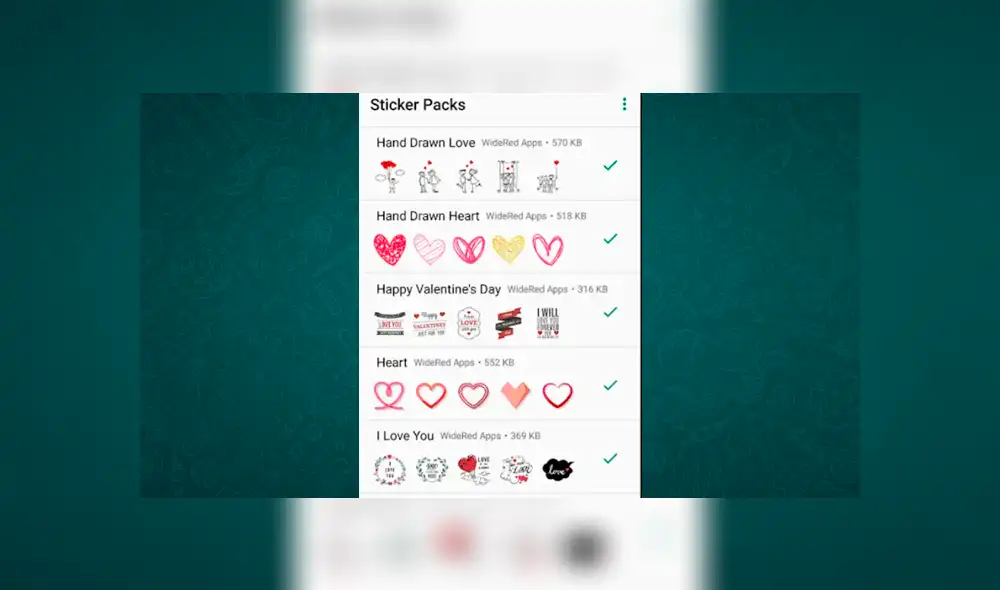Vía WhatsApp: El servicio ya posee stickers por ‘San Valentín’ y así puedes obtenerlos [FOTOS]