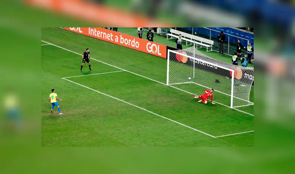 Copa América 2019: apagón en el penal de Gabriel Jesús. Foto: EFE