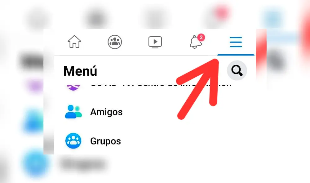 Ve al menú de la versión de Android o iPhone.