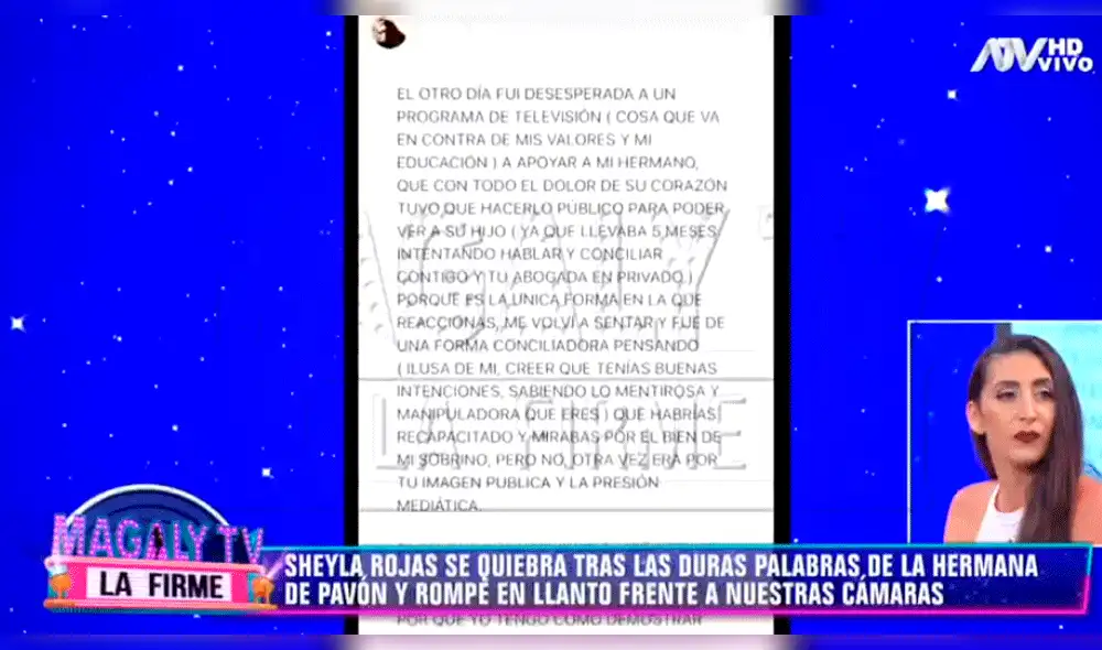 Sheyla Rojas llora al ser tildada de "mentirosa" por Alicia Pavón [VIDEOS]