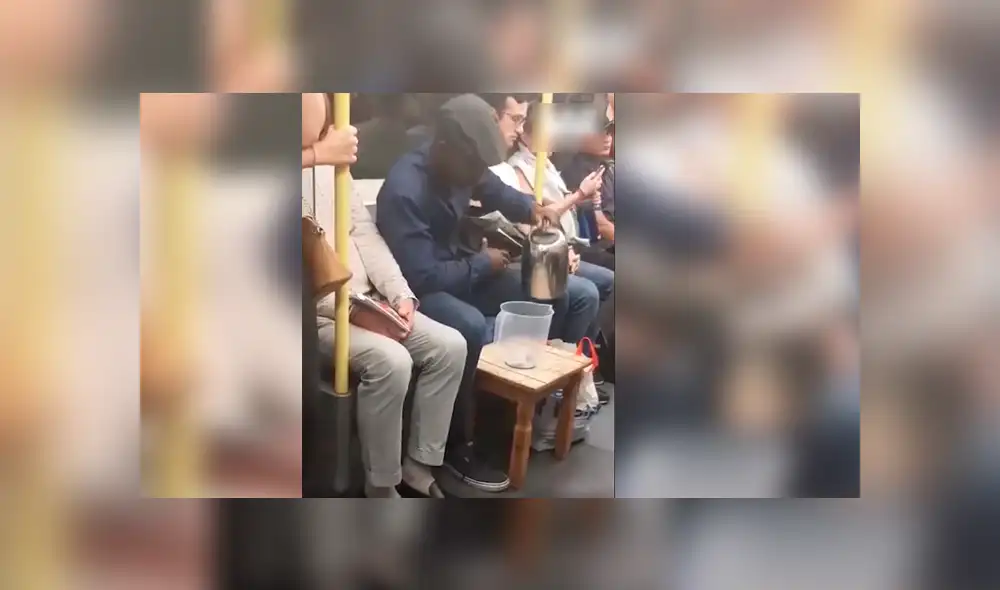 El osado hombre no tuvo mejor idea que preparar sus alimentos para aprovechar su largo viaje en el transporte público.