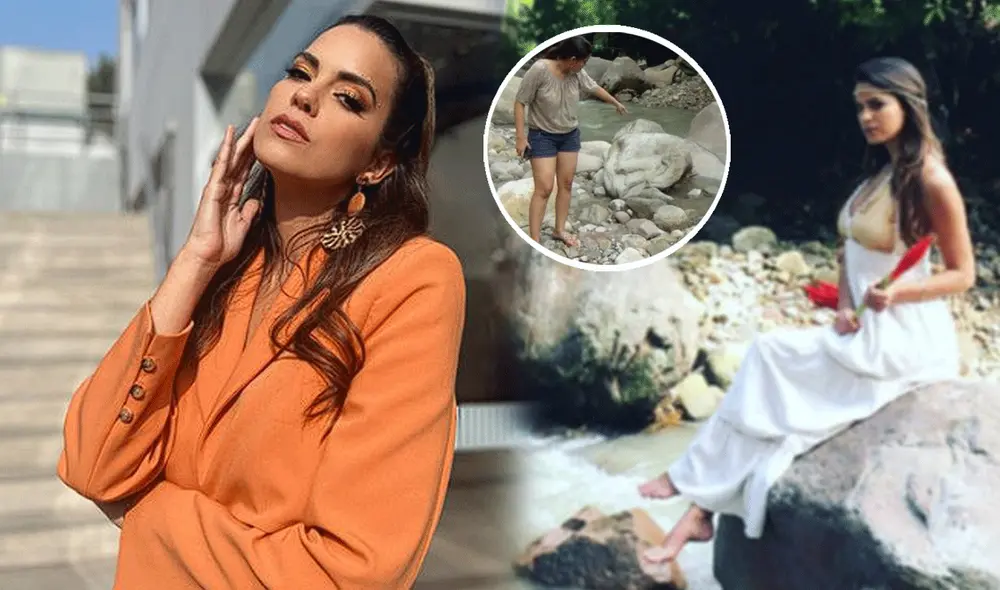 Valeria Piazza encontró una pierna humana mientras realizaba una sesión de fotos en un río en Tarapoto. Foto: composición LR/ @ValeriaPiazza / Instagram / difusión