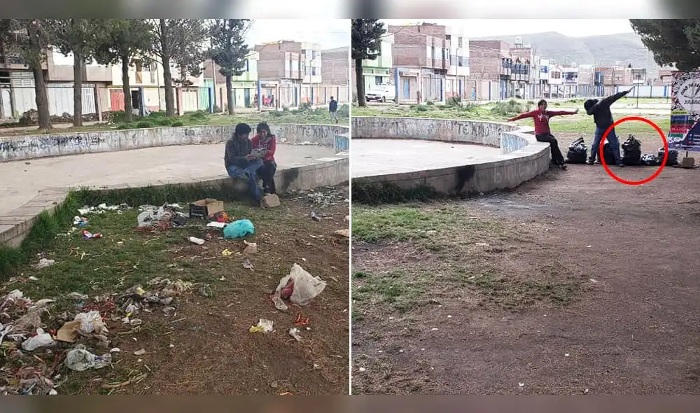 Facebook: jóvenes realizan el “basura challengue” en parque de Juliaca  