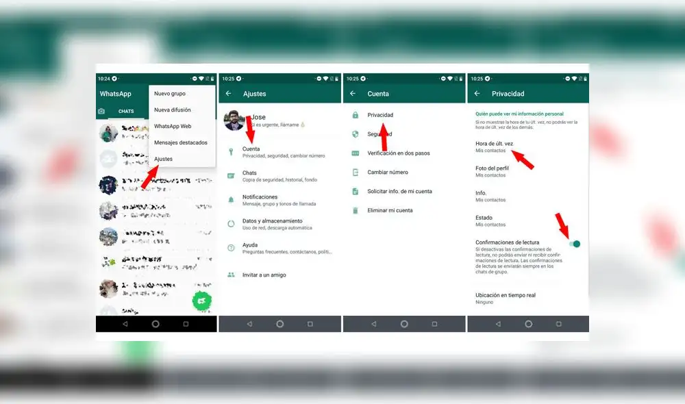 Última hora de conexión en WhatsApp.