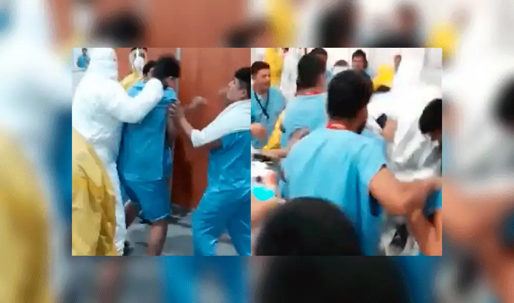 Los efectivos policiales y médicos tuvieron que proteger al sospechoso. Foto: captura Infobae.