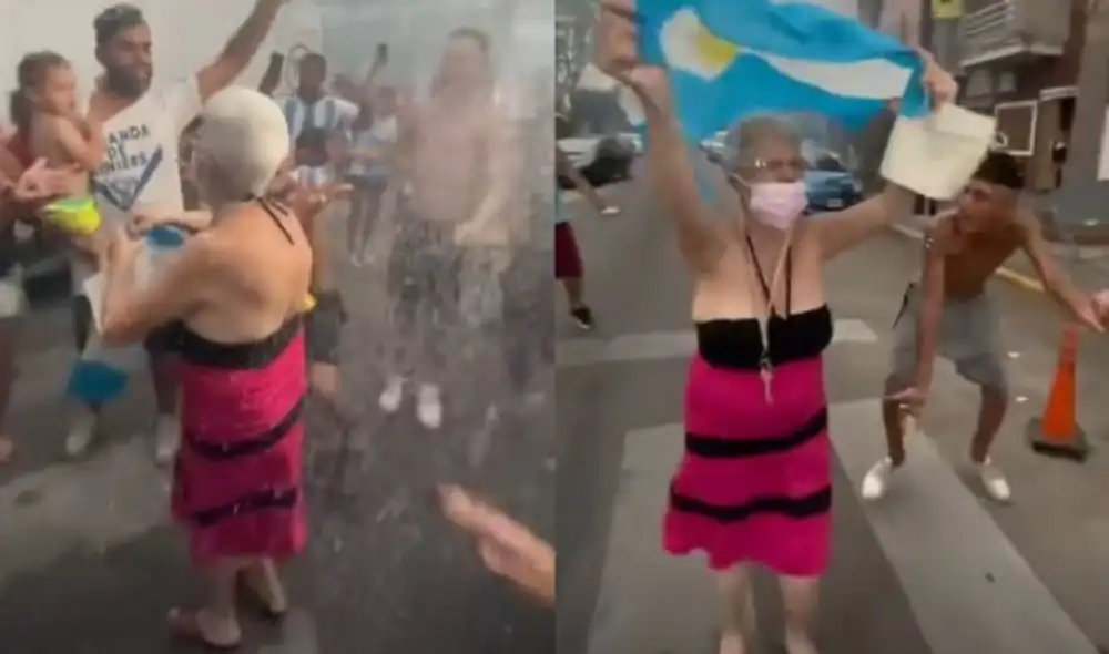 Doña María Cristina no se ha perdido ni una celebración de Argentina en el Mundial Qatar 2022. Foto: captura TikTok Doña María Cristina no se ha perdido ni una celebración de Argentina en el Mundial Qatar 2022. Foto: captura TikTok