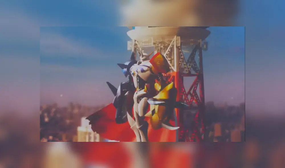 Digimon sobrevolando el cielo.