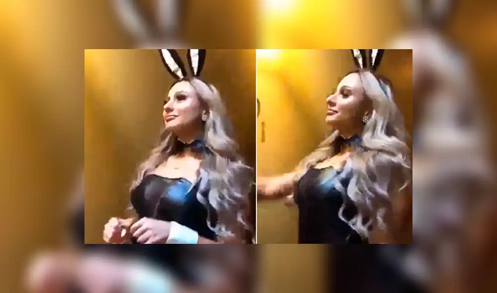 Facebook viral: sexy 'conejita de playboy' pide dulces y vive terrorífico momento [VIDEO]