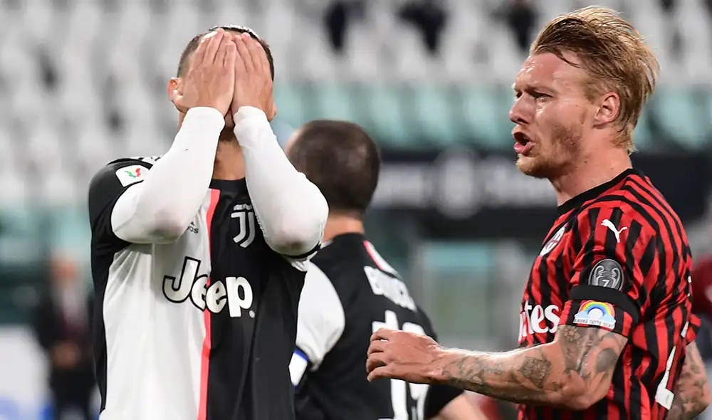 Juventus y AC Milan se enfrentan por las semifinales de la Copa Italia 2020. | Foto: AFP
