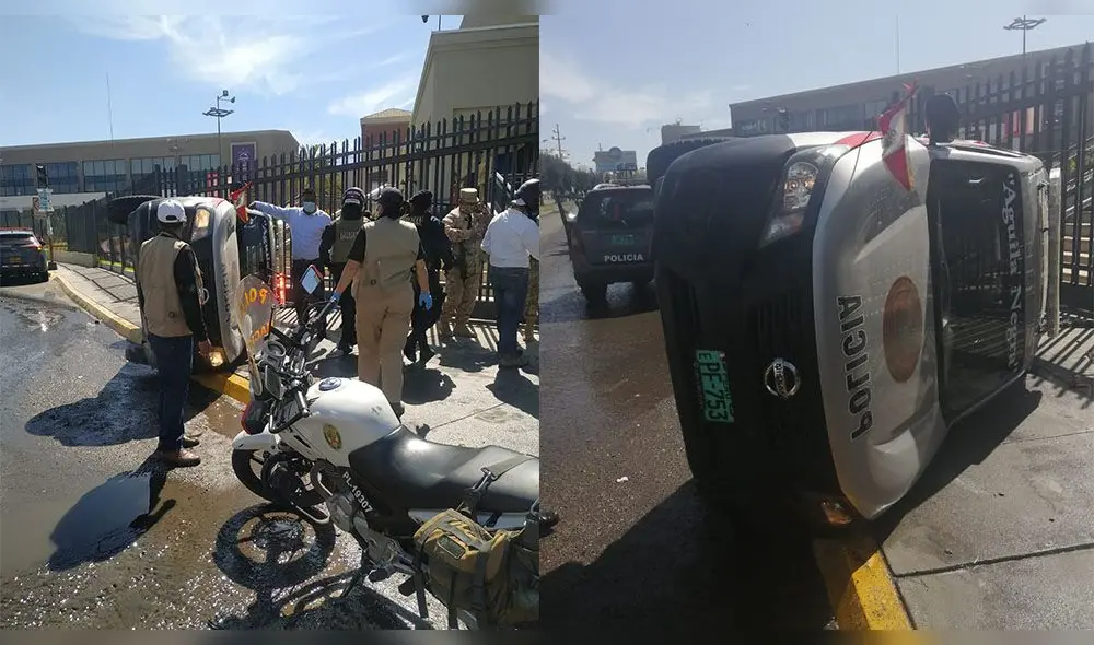 Camioneta de Aguilas Negras se volcó a la altura del centro comercial en Cerro Colorado en Arequipa.. Camioneta de Aguilas Negras se volcó a la altura del centro comercial en Cerro Colorado en Arequipa..