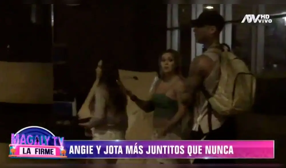 Angie Arizaga y Jota Benz fueron captados juntos en salida nocturna. Foto: Magaly TV, la Firme