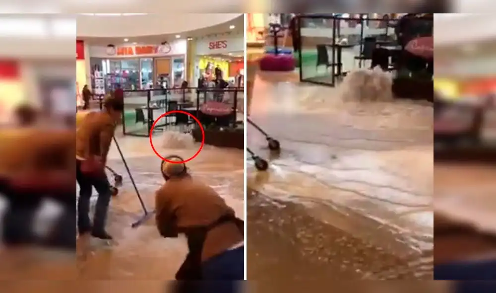 Puno: Centro comercial se inunda en Juliaca por torrenciales lluvias y granizadas [VIDEO]