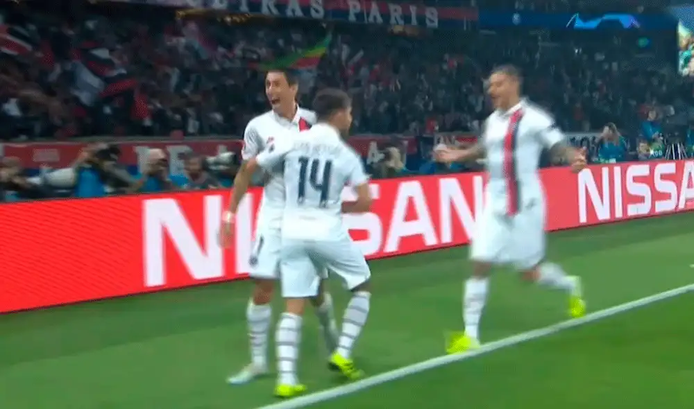 Ángel Di María marcó el primer gol del PSG en el partido contra el Real Madrid por el Grupo A de la Champions League. | Foto: ESPN Ángel Di María marcó el primer gol del PSG en el partido contra el Real Madrid por el Grupo A de la Champions League. | Foto: ESPN