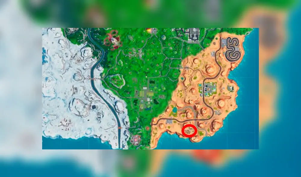 Ubicación del ojo de Claptrap en el mapa de Fortnite.