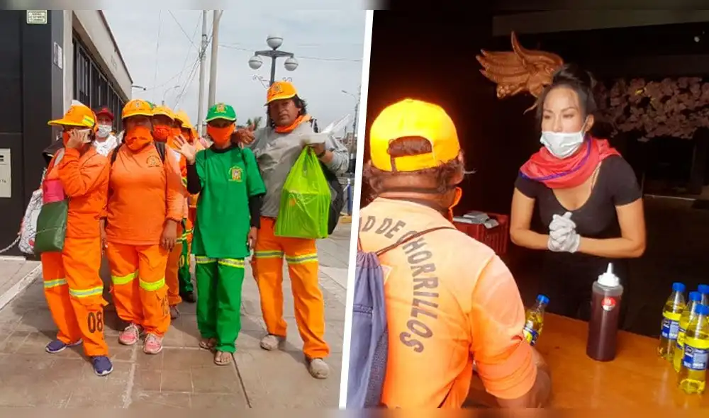 La exmodelo agradeció la labor de estas personas llevándoles alimentos por estos días de aislamiento social.