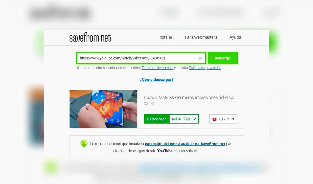 Savefrom.net es una de las páginas para descargar videos de YouTube.