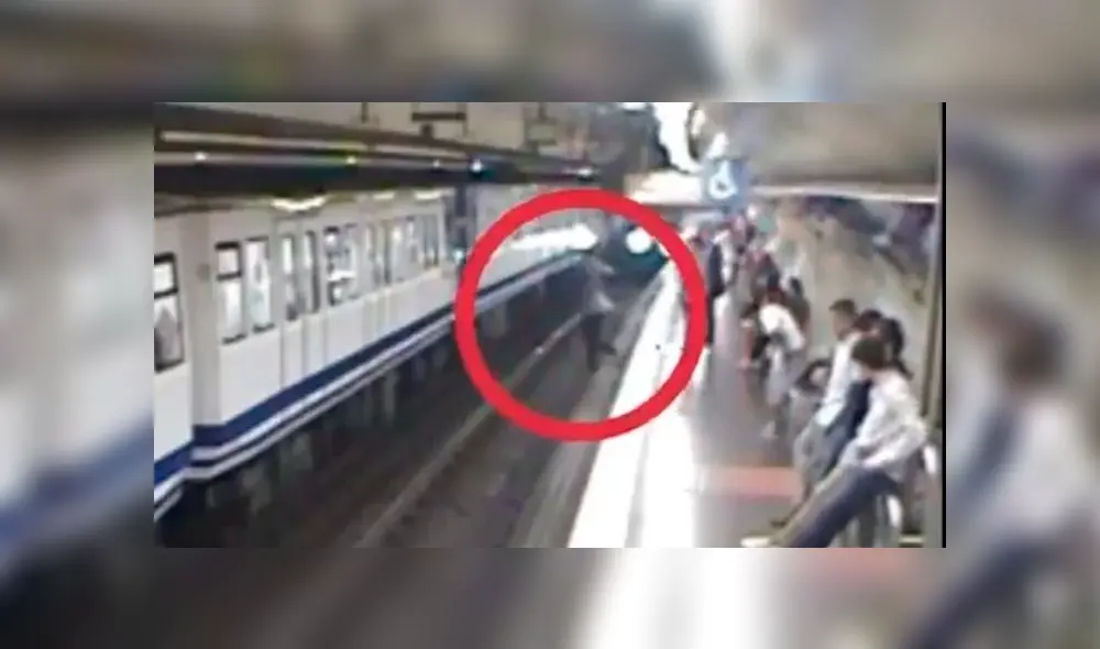 El preciso momento de la caída que casi le cuesta la vida a una mujer en España.