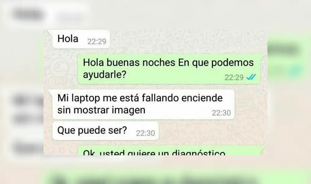 WhatsApp: pide ayuda a técnico para que arregle gratis su laptop, pero fue 'troleado' [FOTOS]