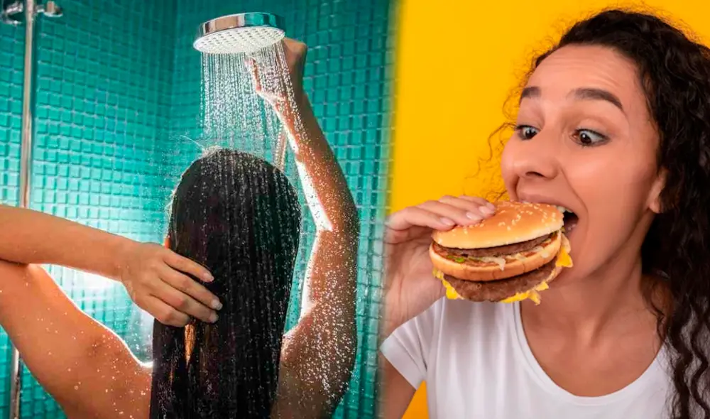¿Puede afectarte mucho bañarte luego de comer? Foto: composición LR/Shutterstock/Freepik