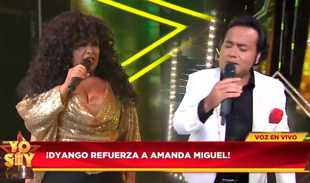 Amanda Miguel y Dyango durante su presentación en 'noche de refuerzos'. Foto: captura Yo Soy