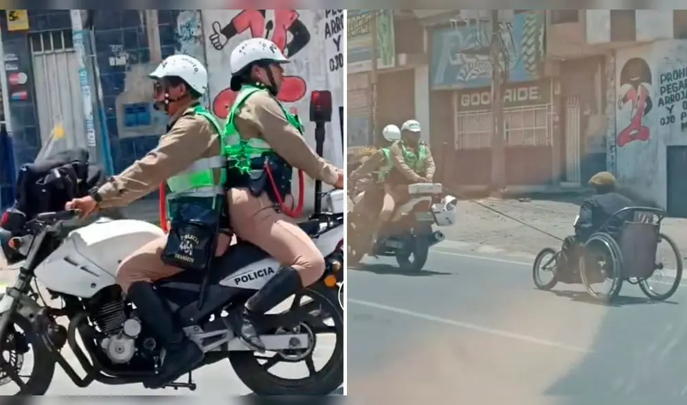 Agentes del orden tuvieron noble gesto con varón. Foto: Captura TikTok Agentes del orden tuvieron noble gesto con varón. Foto: Captura TikTok