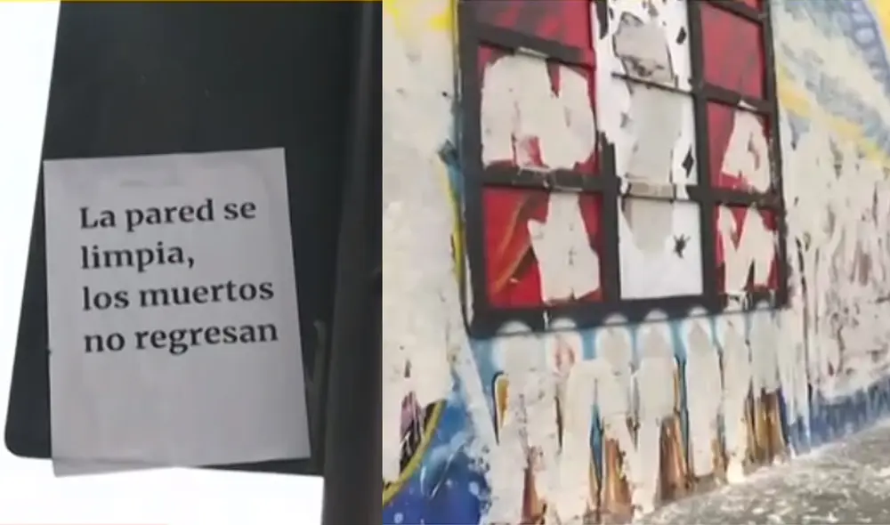 Extraño accionar. Además de pintar todo símbolo de la obra, las personas dejaron un mensaje en tono de advertencia. Foto: Captura de Latina Extraño accionar. Además de pintar todo símbolo de la obra, las personas dejaron un mensaje en tono de advertencia. Foto: Captura de Latina