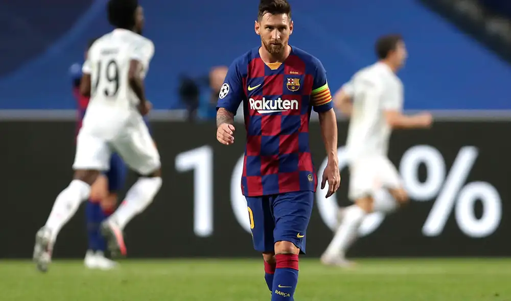 Lionel Messi se retiró a los vestuarios con bronca y fastidio tras los cuatro goles del Bayern. (FOTO: AFP). Lionel Messi se retiró a los vestuarios con bronca y fastidio tras los cuatro goles del Bayern. (FOTO: AFP).