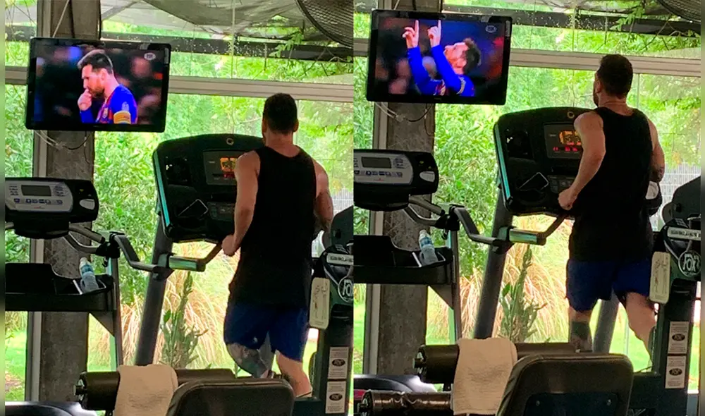 El jugador protagonizó una curiosa sesión de entrenamiento en su natal Argentina. Foto: @Valenjure1. El jugador protagonizó una curiosa sesión de entrenamiento en su natal Argentina. Foto: @Valenjure1.