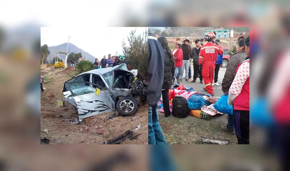 Dos personas perdieron la vida tras violento choque entre auto y combi en Cusco [VIDEO]