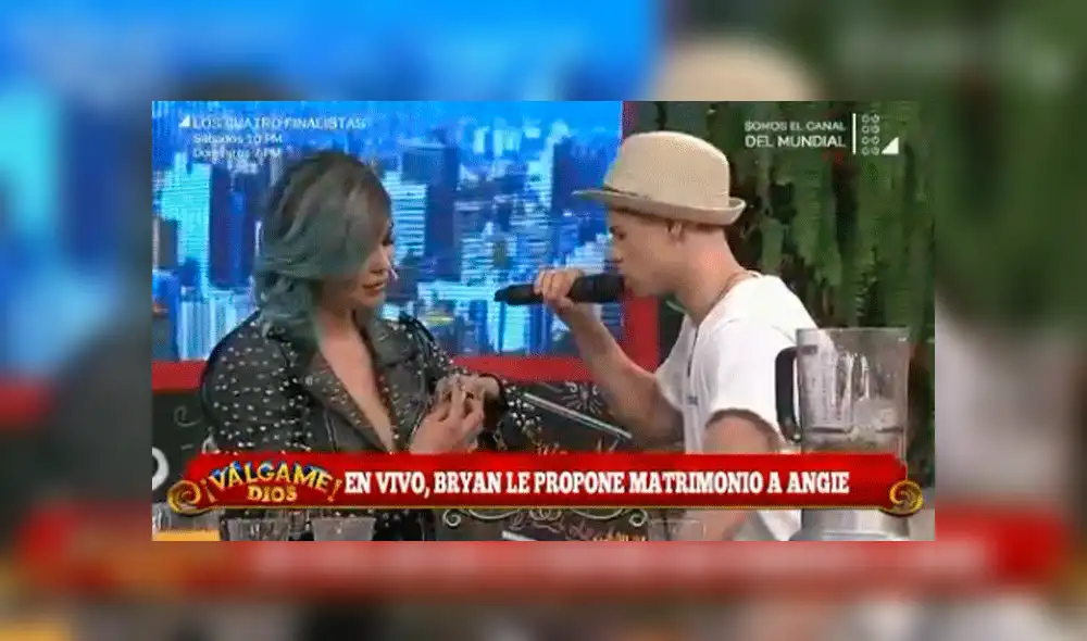 Pareja de Angie Jibaja le pidió matrimonio a modelo en vivo y esto respondió ella [VIDEO]