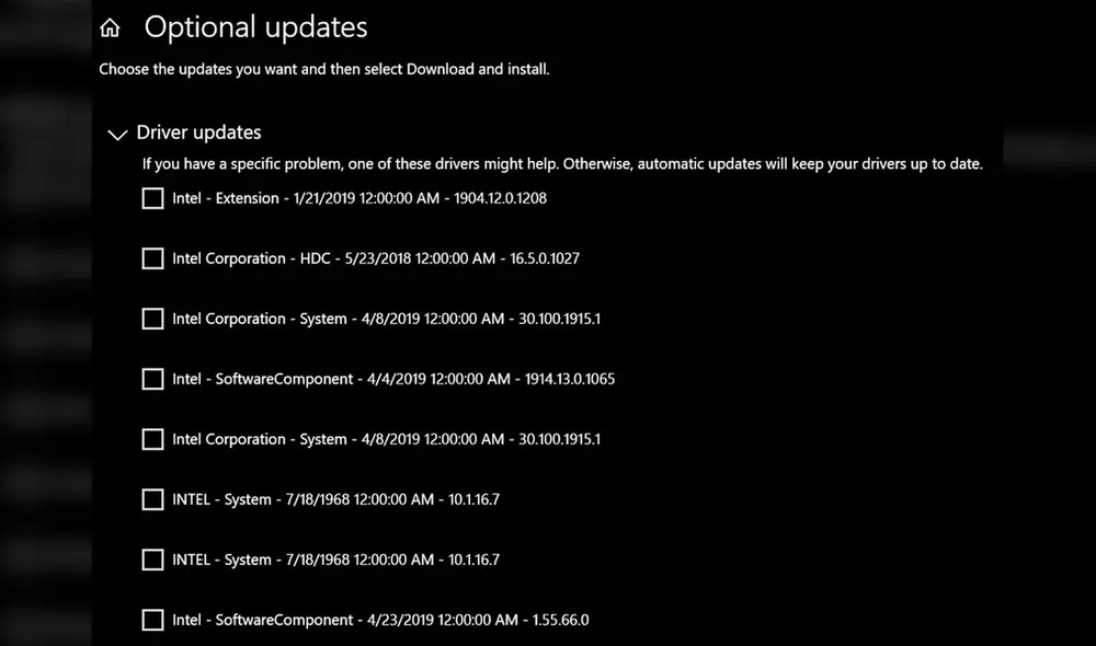 Las actualizaciones están en la lista de opcionales pero pueden instalarse en tu sistema si tienes una configuración específica. Foto: WindowsLatest