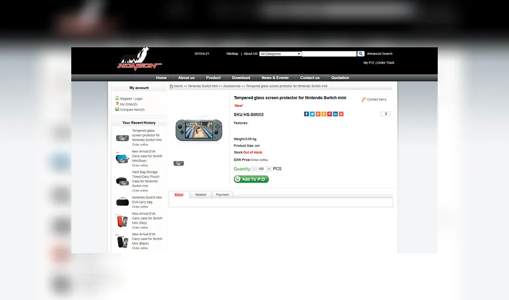 'Nintendo Switch Mini' revelada en tienda de accesorios HonSon.