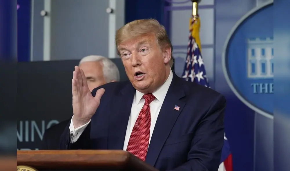 Donald Trump, presidente de Estados Unidos, en conferencia. Foto: AFP.