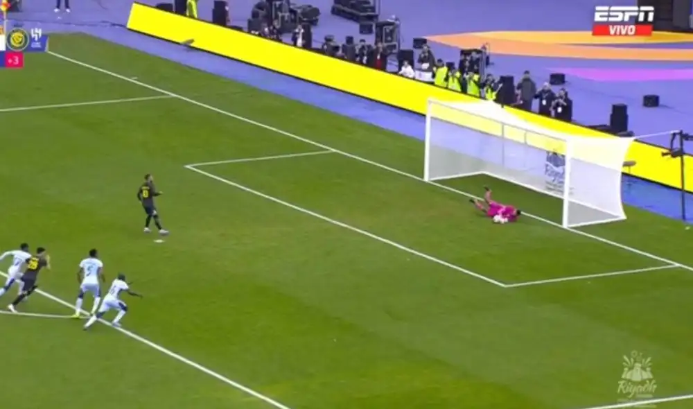 Neymar Junior desaprovechó la oportunidad para poner el tercer tanto. Foto: captura/ESPN Neymar Junior desaprovechó la oportunidad para poner el tercer tanto. Foto: captura/ESPN