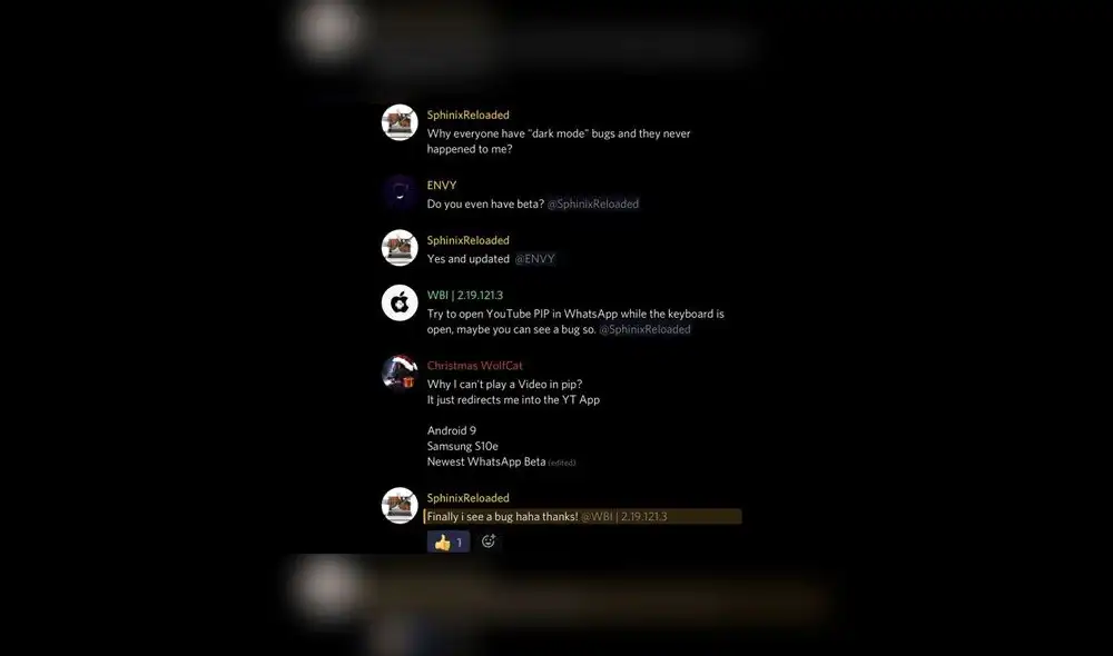 El 'modo oscuro' de WhatsApp se activó por un error.
