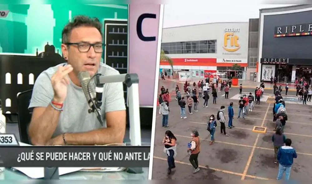 El locutor ‘explotó' al ver que mucha gente se amontonaba en las calles para realizar sus compras tras la reapertura de los ‘malls’. Foto: composición