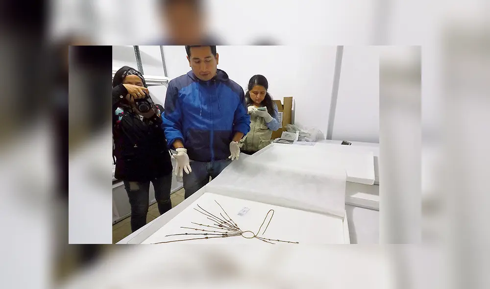 Hallazgo. Las cuerdas tienen un extraño "aro". Fue hallado en Huacones.