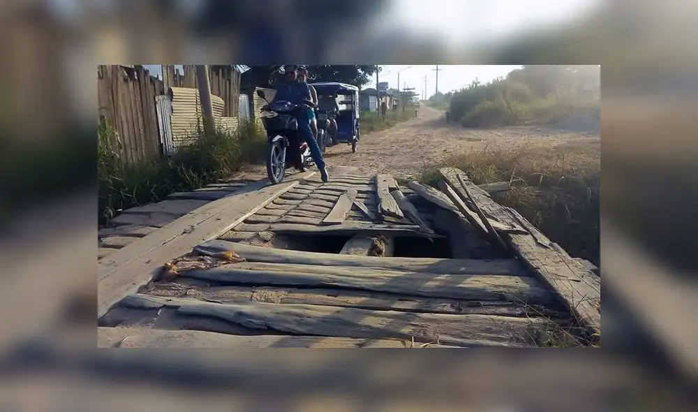 Pucallpa: vecinos denuncian que puente se cae a pedazos