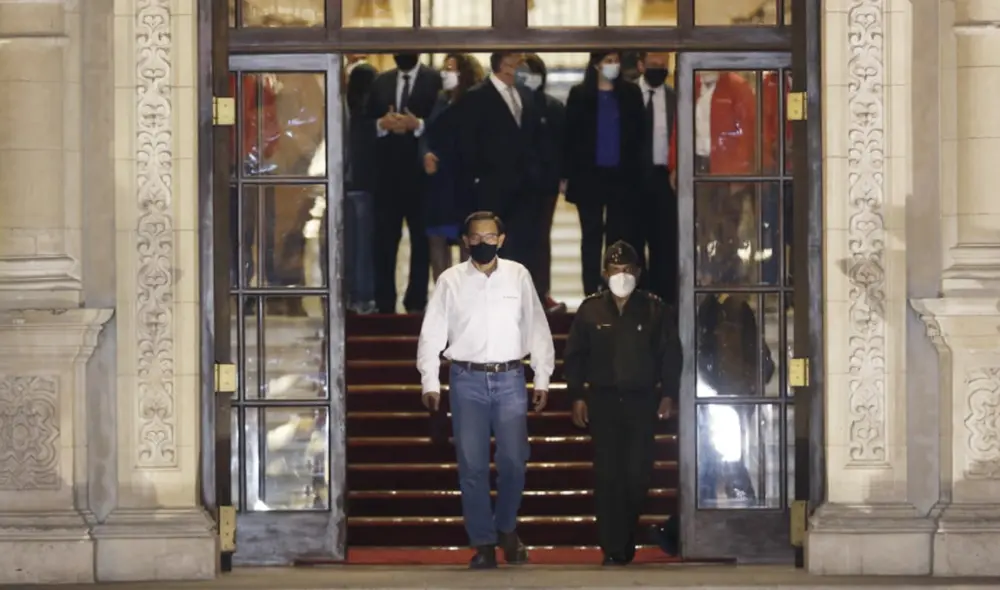 Martín Vizcarra dio su último discurso desde Palacio de Gobierno. Foto: Antonio Melgarejo/La República Martín Vizcarra dio su último discurso desde Palacio de Gobierno. Foto: Antonio Melgarejo/La República