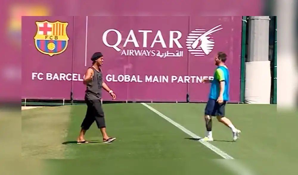 YouTube: El emotivo reencuentro de Ronaldinho y Messi en una visita sorpresa